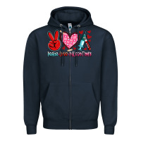 Navy peace love phlebotomy Zipper Hoodie - Artiststas