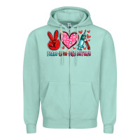 Seafoam peace love phlebotomy Zipper Hoodie - Artiststas