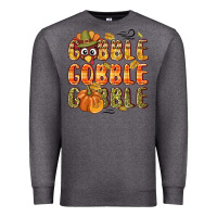 Charcoal Heather Gobble gobble turkey Thanksgiving Premium Sweatshirt - NancyCooperArtShop