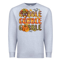 Heather Grey Gobble gobble turkey Thanksgiving Premium Sweatshirt - NancyCooperArtShop