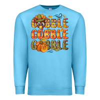 Ocean Blue Gobble gobble turkey Thanksgiving Premium Sweatshirt - NancyCooperArtShop