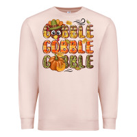 Pale Pink Gobble gobble turkey Thanksgiving Premium Sweatshirt - NancyCooperArtShop