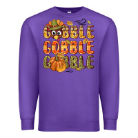 Purple Gobble gobble turkey Thanksgiving Premium Sweatshirt - NancyCooperArtShop