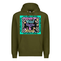 Army Green fueled by ıced coffee and anxiety Premium Hoodie - TumblerDesignByShophia