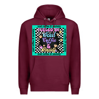 Burgundy fueled by ıced coffee and anxiety Premium Hoodie - TumblerDesignByShophia