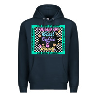 Navy fueled by ıced coffee and anxiety Premium Hoodie - TumblerDesignByShophia