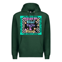 Sports Green fueled by ıced coffee and anxiety Premium Hoodie - TumblerDesignByShophia
