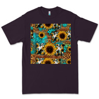 Plum sunflower cowhide mom seamless pattern Premium Tee - HRA Design Shop