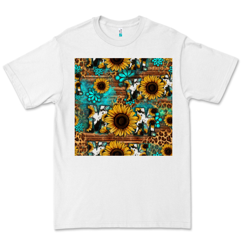 Sunflower Cowhide Mom Seamless Pattern Premium Tee by HRA Design Shop | Teevron