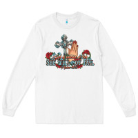White she will not fail psalm christian cross pray Long Sleeve Tee - NancyCooperArtShop
