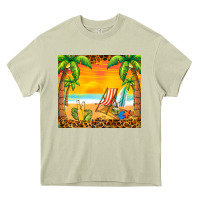 Mossy sunset beach Heavy Core Tee - BarkalooDesign