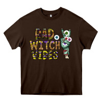 Chocolate Brown bad witch vibes Heavy Core Tee - CowhideDigitalArt