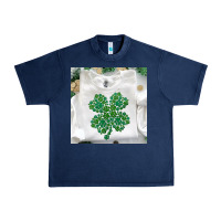 Navy shamrock patterned clothing Urban Heavy Tee - MaliasSmallBusiness