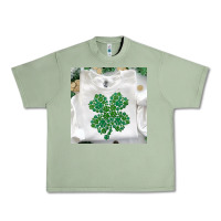 Oil Green shamrock patterned clothing Urban Heavy Tee - MaliasSmallBusiness
