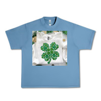 Pebble Blue shamrock patterned clothing Urban Heavy Tee - MaliasSmallBusiness