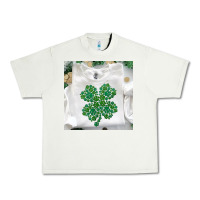 Pistachio shamrock patterned clothing Urban Heavy Tee - MaliasSmallBusiness
