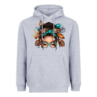 Heather Grey american football messy bun Heavyweight Hoodie - texasbilliewilder