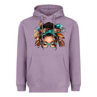 Lavender american football messy bun Heavyweight Hoodie - texasbilliewilder