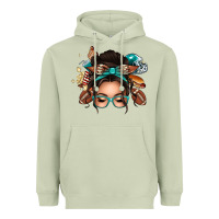 Matcha american football messy bun Heavyweight Hoodie - texasbilliewilder