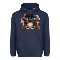 Navy american football messy bun Heavyweight Hoodie - texasbilliewilder