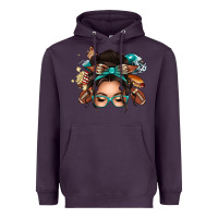 Plum american football messy bun Heavyweight Hoodie - texasbilliewilder