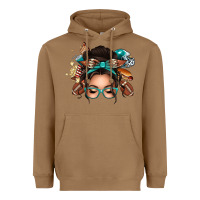 Toasted Coconut american football messy bun Heavyweight Hoodie - texasbilliewilder
