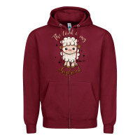 Burgundy the lord is my shepherd Zipper Hoodie - Artiststas
