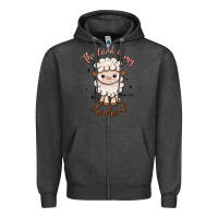 Charcoal Heather the lord is my shepherd Zipper Hoodie - Artiststas
