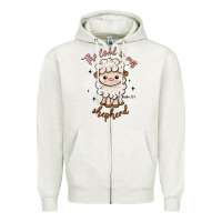 Oatmeal Heather the lord is my shepherd Zipper Hoodie - Artiststas