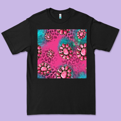 Pink Turquoise Gemstoes Seamless Pattern Premium Tee Designed By Hra Design Shop