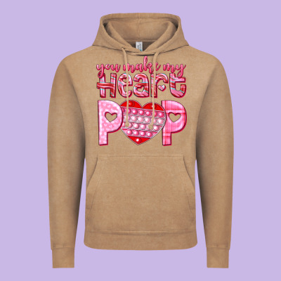 You Make My Heart Pop Vintage Hoodie Designed By Nancycooperartshop