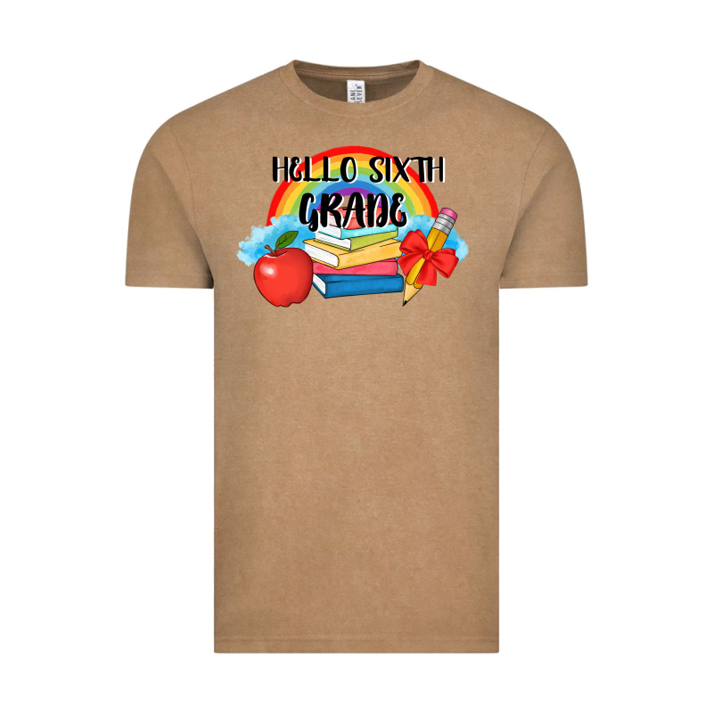 Back To School Hello Sixth Grade 3200x2400 Vintage Tee by AdoDesignShop | Teevron