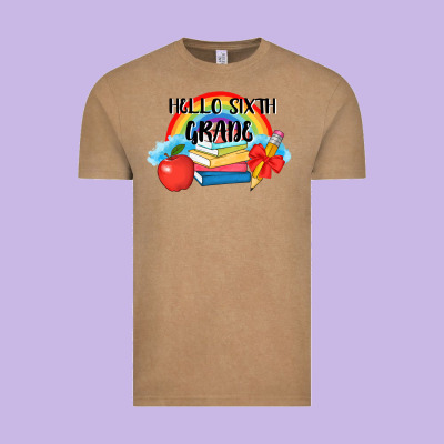 Back To School Hello Sixth Grade 3200x2400 Vintage Tee Designed By Adodesignshop