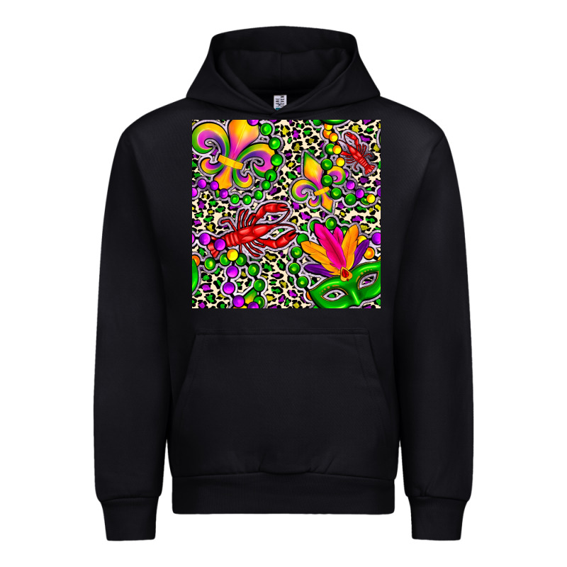 Mardi Gras Crawfish Leopard  Seamless Pattern Urban Hoodie by FaDigitalArtStudio | Teevron