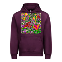 Mauve Wine mardi gras crawfish leopard  seamless pattern Urban Hoodie - FaDigitalArtStudio