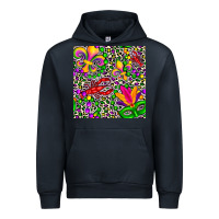 Navy mardi gras crawfish leopard  seamless pattern Urban Hoodie - FaDigitalArtStudio