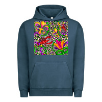 Pigment Midnight Navy mardi gras crawfish leopard  seamless pattern Urban Hoodie - FaDigitalArtStudio