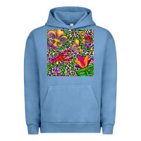 Pigment Pebble Blue mardi gras crawfish leopard  seamless pattern Urban Hoodie - FaDigitalArtStudio