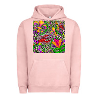 Pigment Salmon mardi gras crawfish leopard  seamless pattern Urban Hoodie - FaDigitalArtStudio
