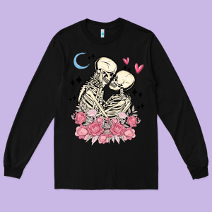 The Lovers Skeletons Long Sleeve Tee Designed By Maliassmallbusiness