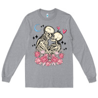Heather Grey the lovers skeletons Long Sleeve Tee - MaliasSmallBusiness
