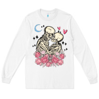 White the lovers skeletons Long Sleeve Tee - MaliasSmallBusiness