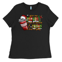 Black Coffee  Jesus Ladies Tee - CowhideDigitalArt