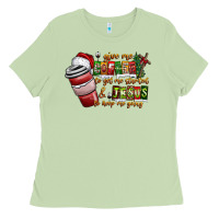 Matcha Coffee  Jesus Ladies Tee - CowhideDigitalArt