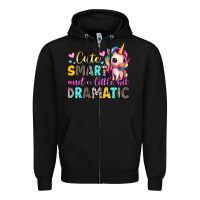 Black cute smart and a little bit dramatic Zipper Hoodie - Artiststas