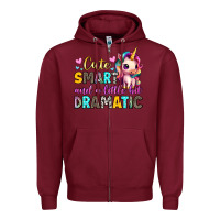 Burgundy cute smart and a little bit dramatic Zipper Hoodie - Artiststas