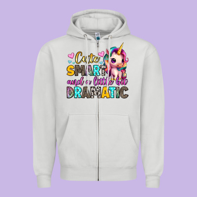 Cute Smart And A Little Bit Dramatic Zipper Hoodie Designed By Artiststas
