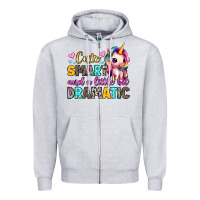Heather Grey cute smart and a little bit dramatic Zipper Hoodie - Artiststas