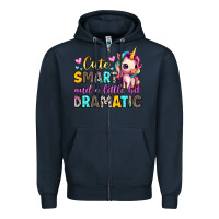 Navy cute smart and a little bit dramatic Zipper Hoodie - Artiststas