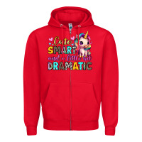 Red cute smart and a little bit dramatic Zipper Hoodie - Artiststas